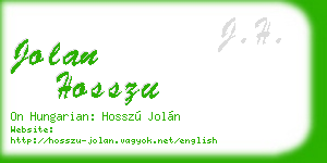 jolan hosszu business card